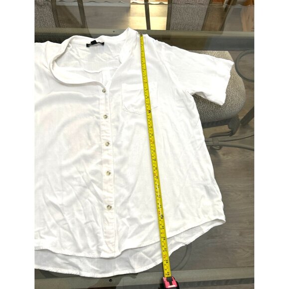 Boston Proper Womens White Button-Up Blouse Size M - Picture 5 of 7